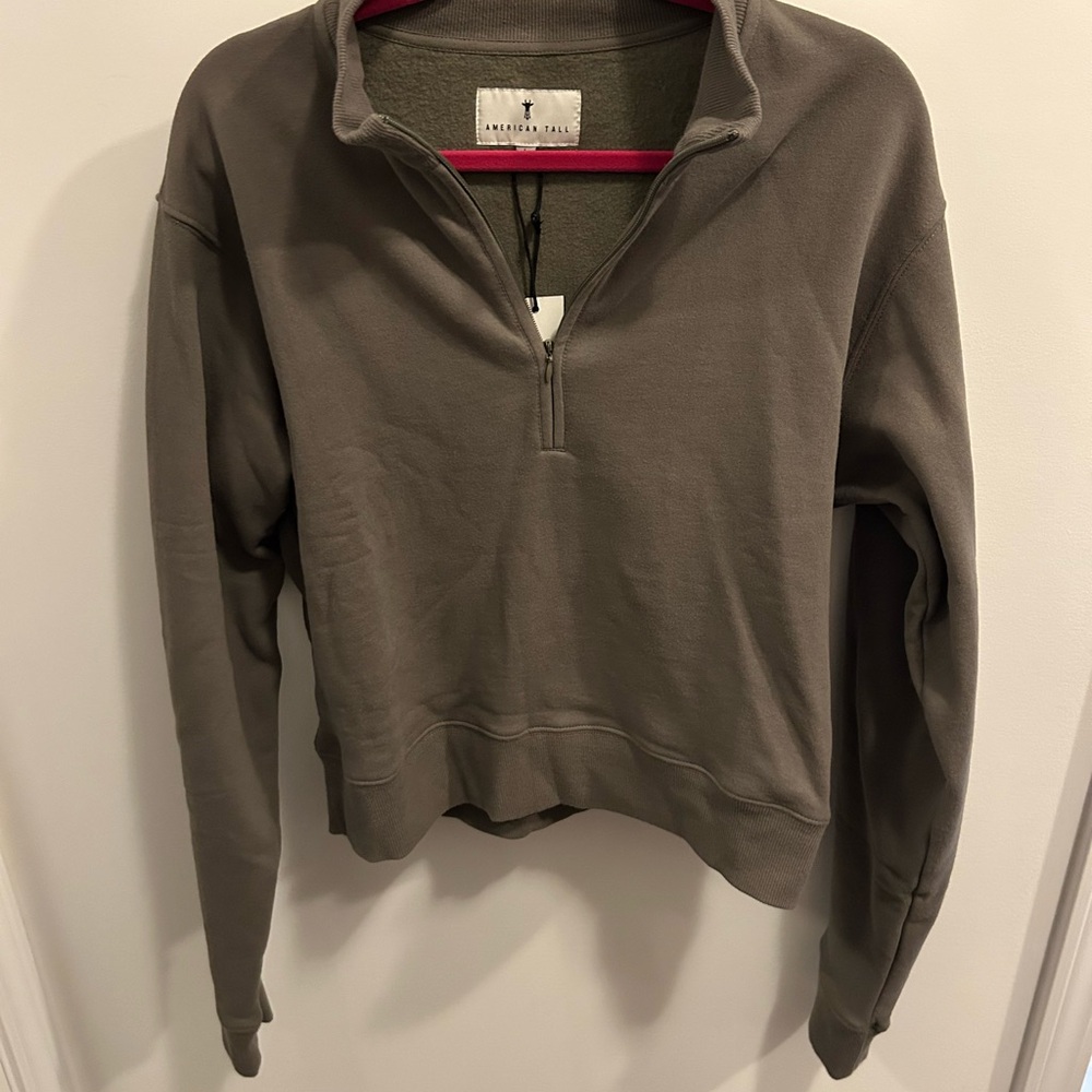 Olive Green Quarter-Zip Pullover